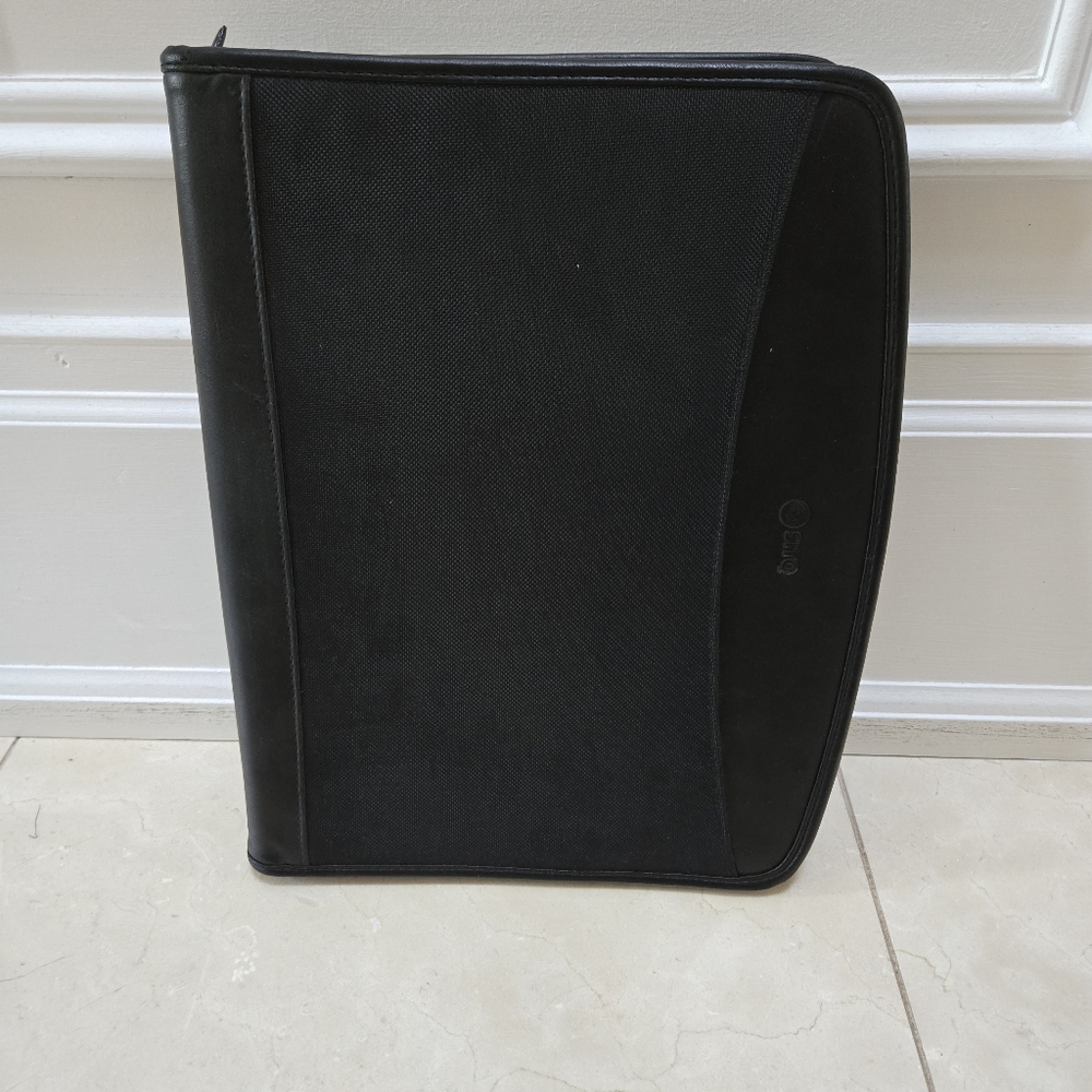 Leather Canvas Zip Around Portfolio Padfolio Organizer iPad Notebook Laptop Case